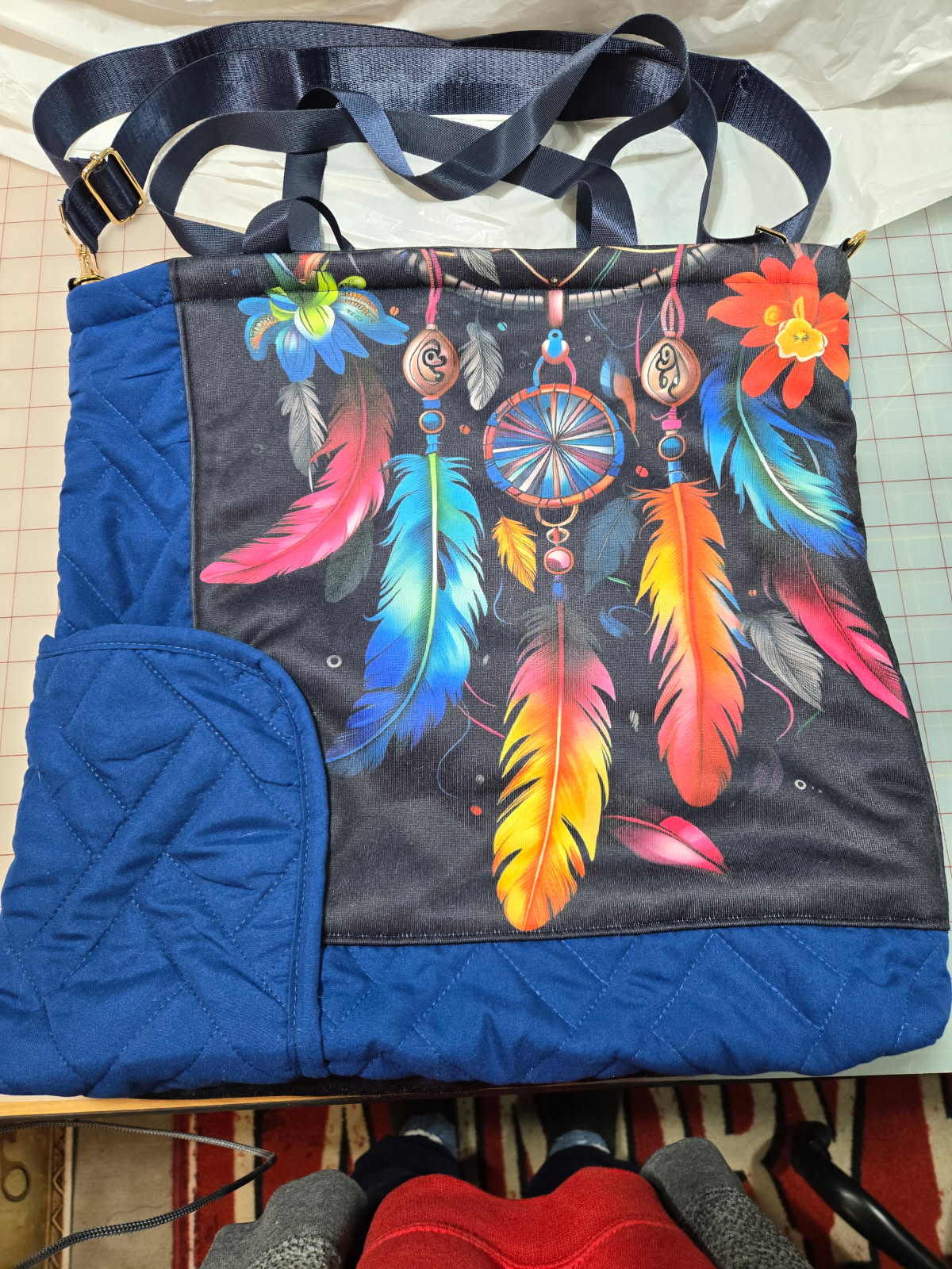 Electric Dreams Large Crossbody Tote
