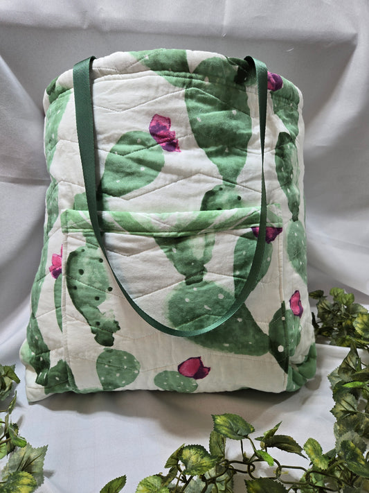 Prickly Pear Medium Quilted Tote Bag