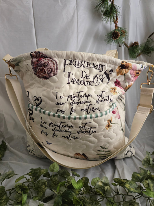 Parisian Butterfly Large Crossbody Tote