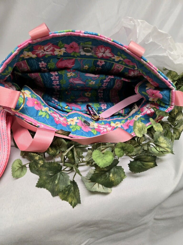 Florida's Flamingos Large Crossbody Tote