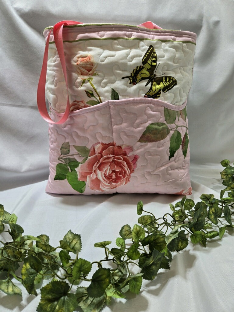 Butterfly Garden Quilted Tote Bag