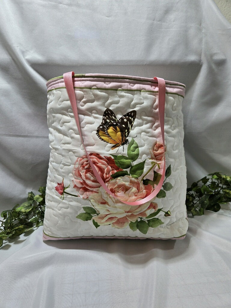 Butterfly Garden Quilted Tote Bag